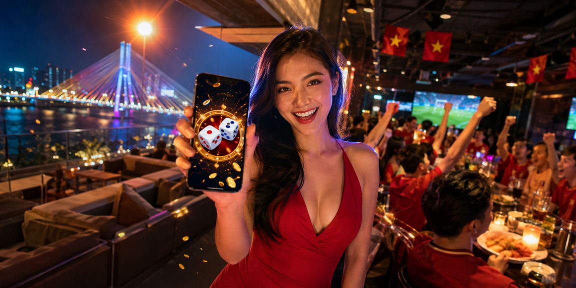 Người chơi tại Cần Thơ thử vận may với tài xỉu neon trên điện thoại di động buổi tối