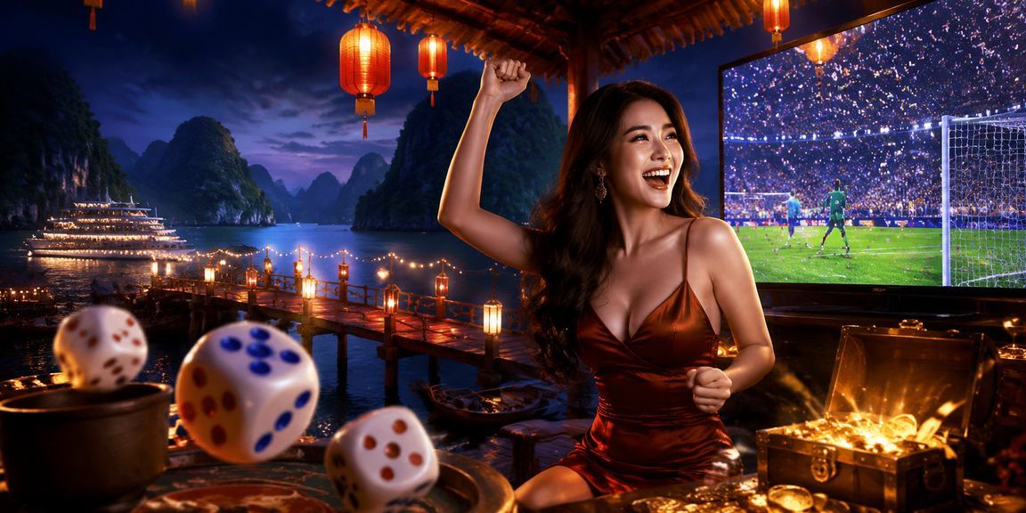 Người chơi theo dõi tỷ lệ kèo tài xỉu tại chợ đêm Hạ Long trên điện thoại