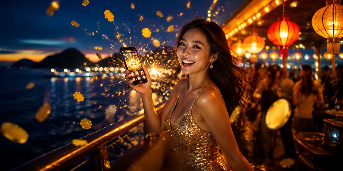Người chơi slot game dưới ánh đèn lồng Hội An về đêm